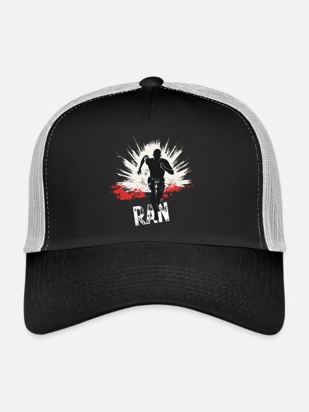 Running Jogging Runner Sprint Design - Trucker Cap - black/stone grey - Front
