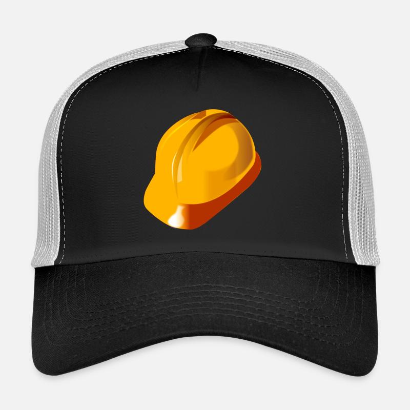 Bauarbeiterhelm Helm Bau Geschenk - Trucker Cap - Schwarz/Steingrau