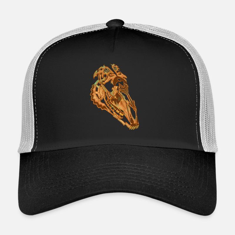 Crâne Dentelle - Casquette trucker  - noir/gris pierre
