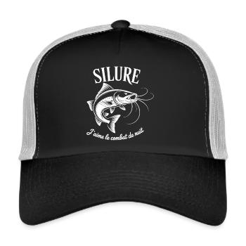 Pêche au silure Combat avec le silure Pêche sporti - Casquette trucker  - noir/gris pierre - Devant