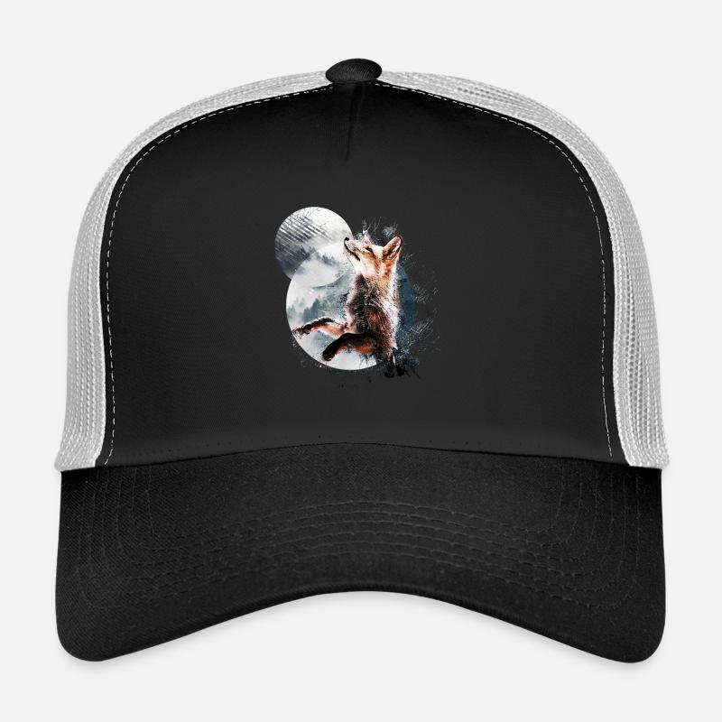 Fox in the moonlight Trucker Cap