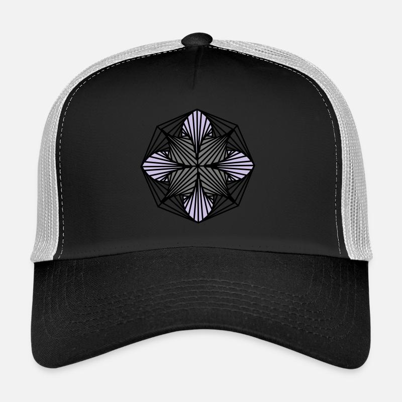 Geometrische Kunst: Achteck (schattiert) - Trucker Cap - Schwarz/Steingrau
