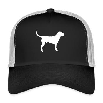 Labrador Chien blanc - Casquette trucker  - noir/gris pierre - Devant