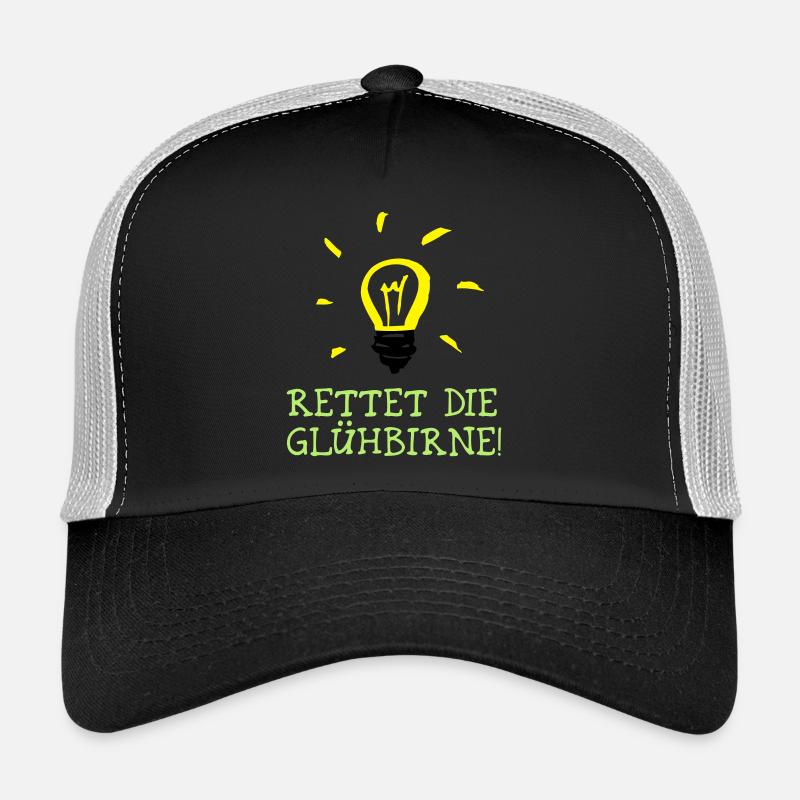 Rettet die Glühbirne! - Save the Bulb! - Trucker Cap - Schwarz/Steingrau