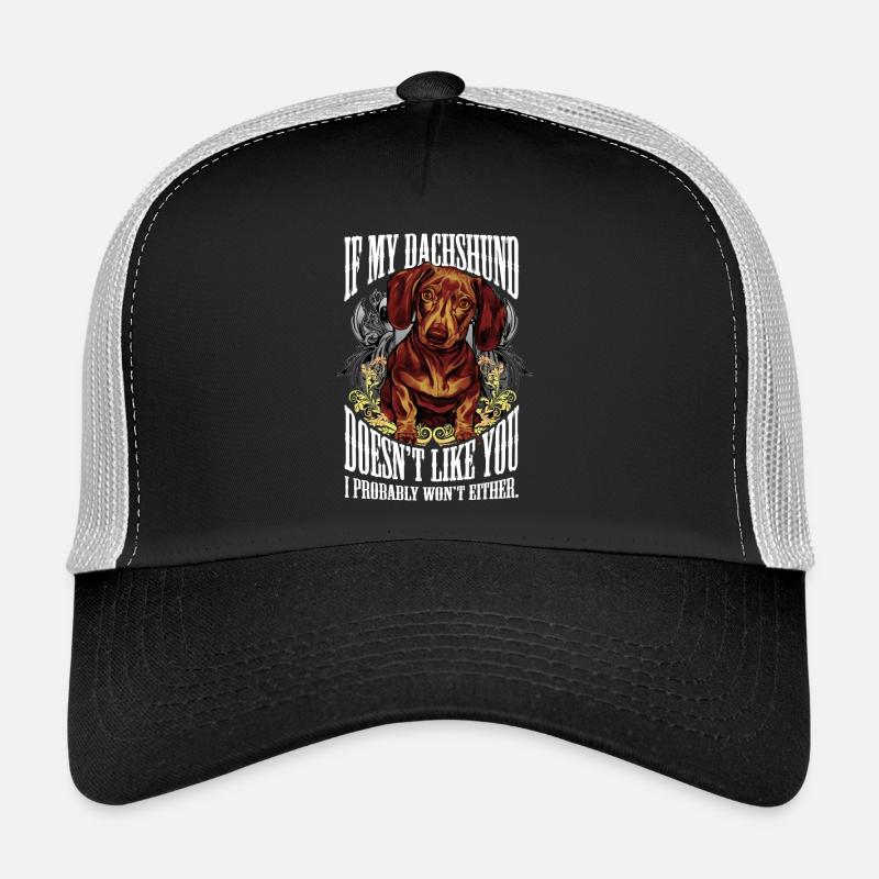 If my Dachshund doesn't like you, I probably won't - Trucker Cap - black/stone grey