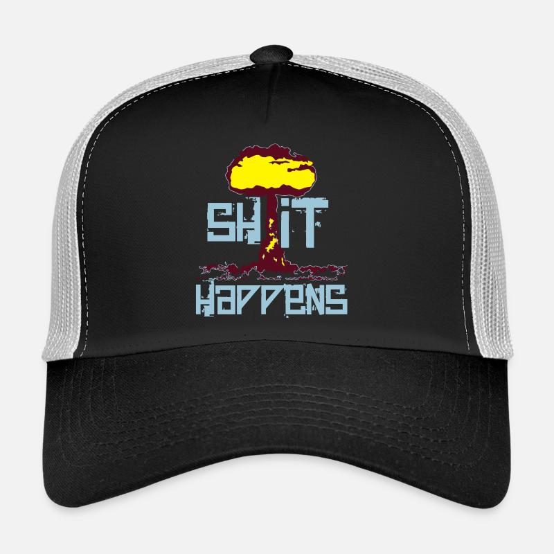 shit happens - Trucker Cap - black/stone grey