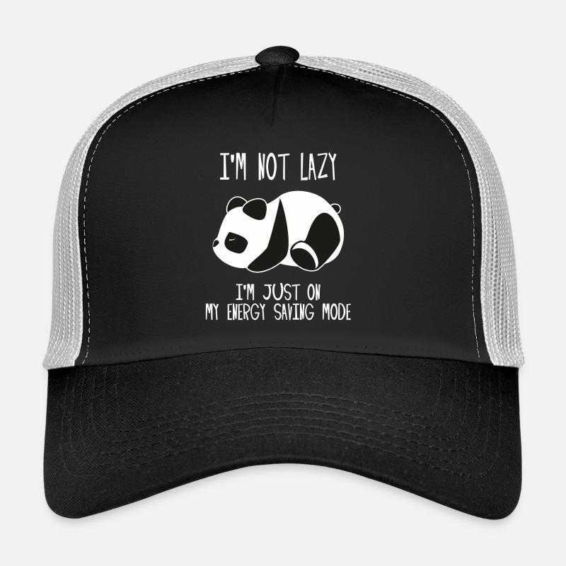 Panda - I'm not Lazy I'm Just On My Energy Saving - Trucker Cap - black/stone grey