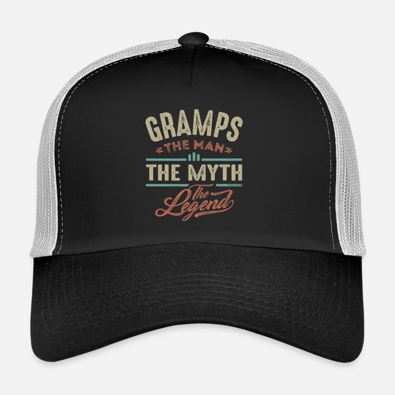 Gramps The Legend - Trucker Cap - black/stone grey
