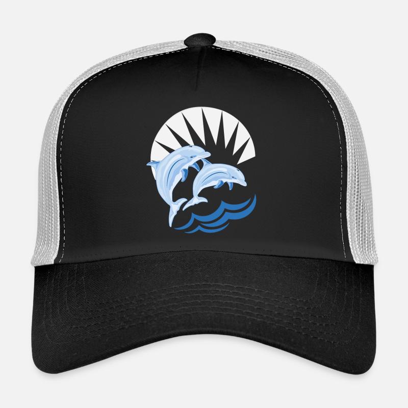 Dolphins above waves - Trucker Cap - black/stone grey