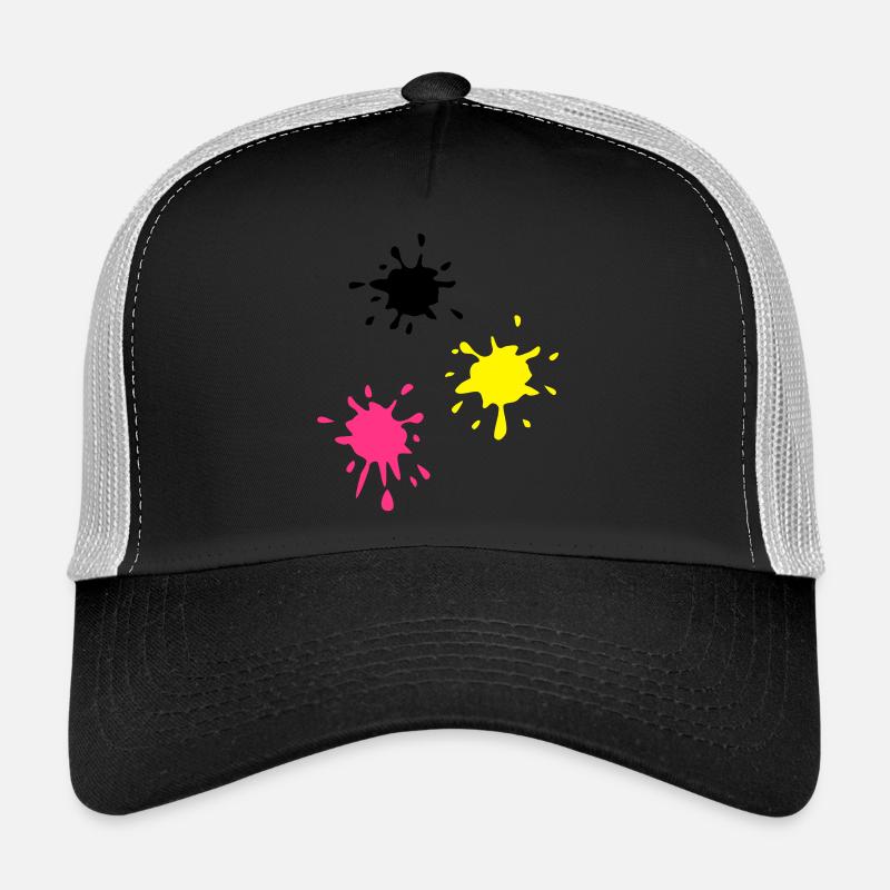 Kunst, Fleck, Paintball - Trucker Cap - Schwarz/Steingrau