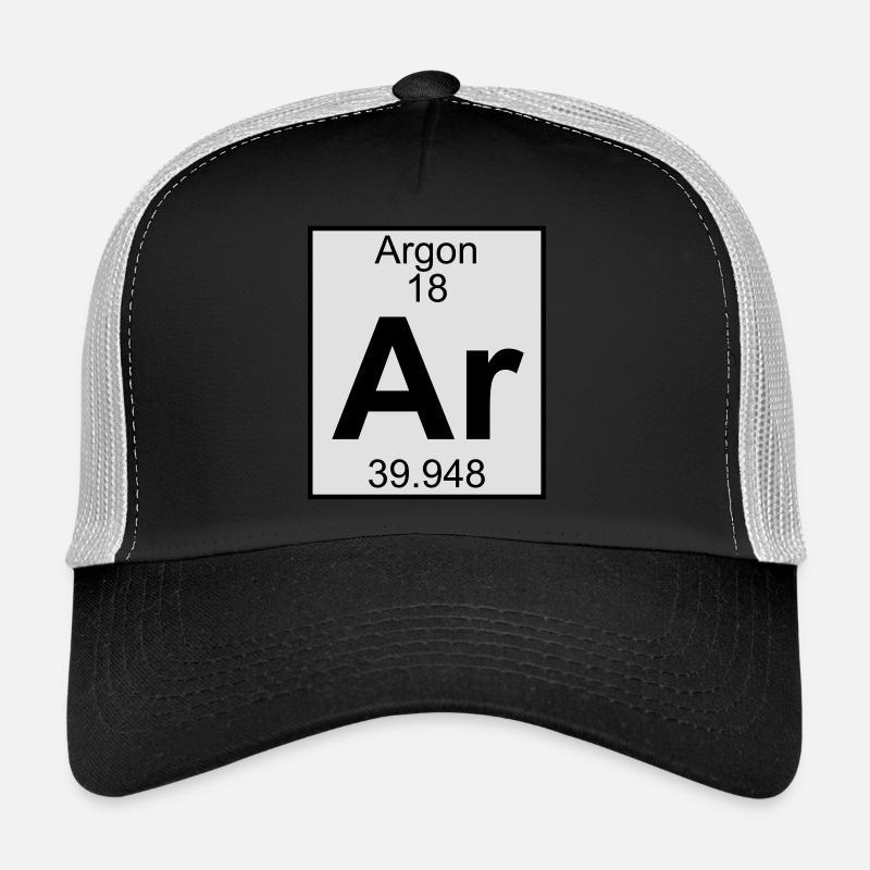 Elements 18 - ar (argon) - Full (white) - Casquette trucker  - noir/gris pierre
