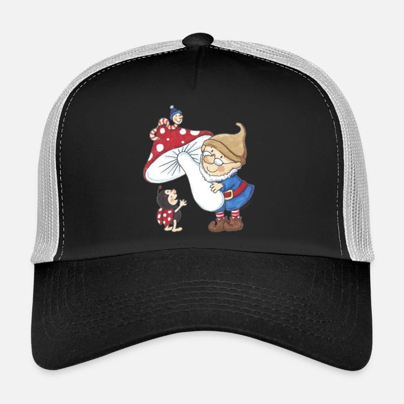 Wichtel_04 - Trucker Cap - Schwarz/Steingrau