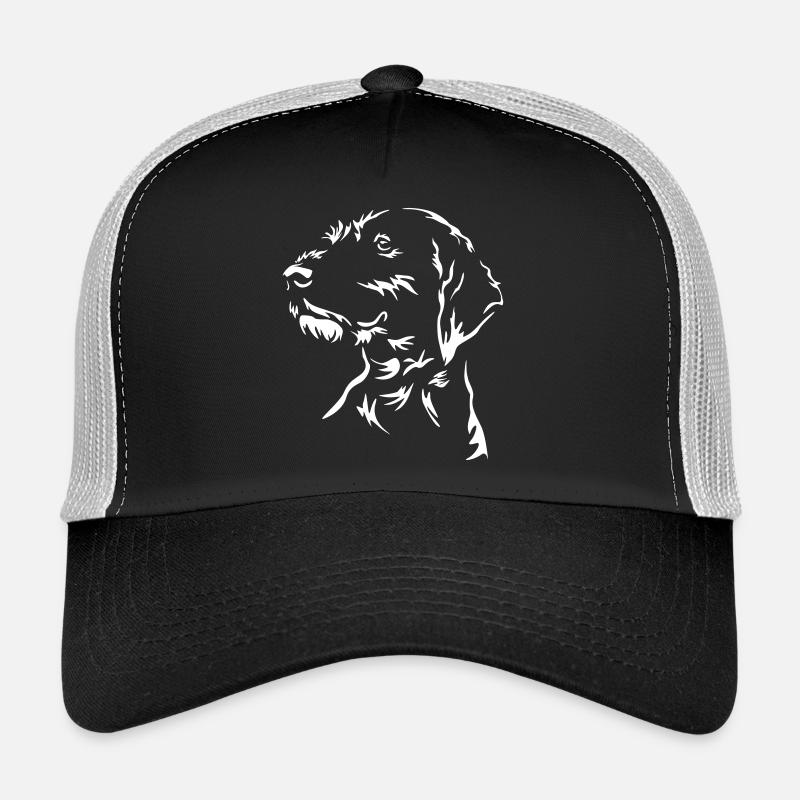 German Wirehaired Head "Black Edition" Trucker Cap