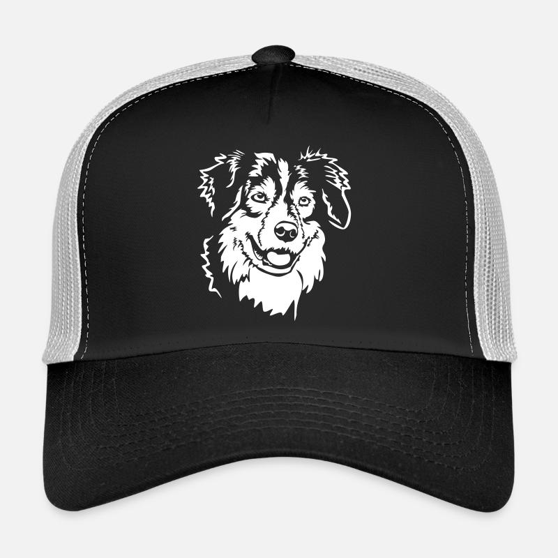 Australian Shepherd Kopf "Black Edition" Trucker Cap