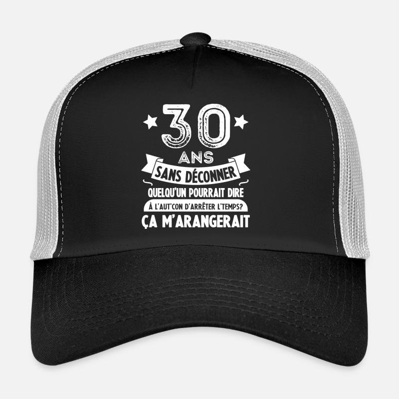 30 Ans Anniversaire Cadeau 30 ans - Casquette trucker - noir/gris pierre