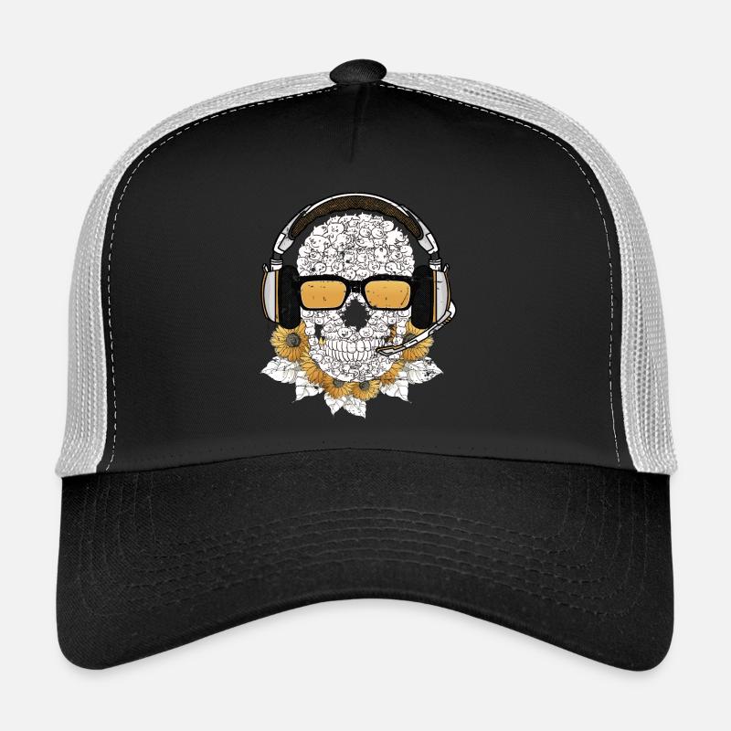 Musik Skull - Trucker Cap - Schwarz/Steingrau