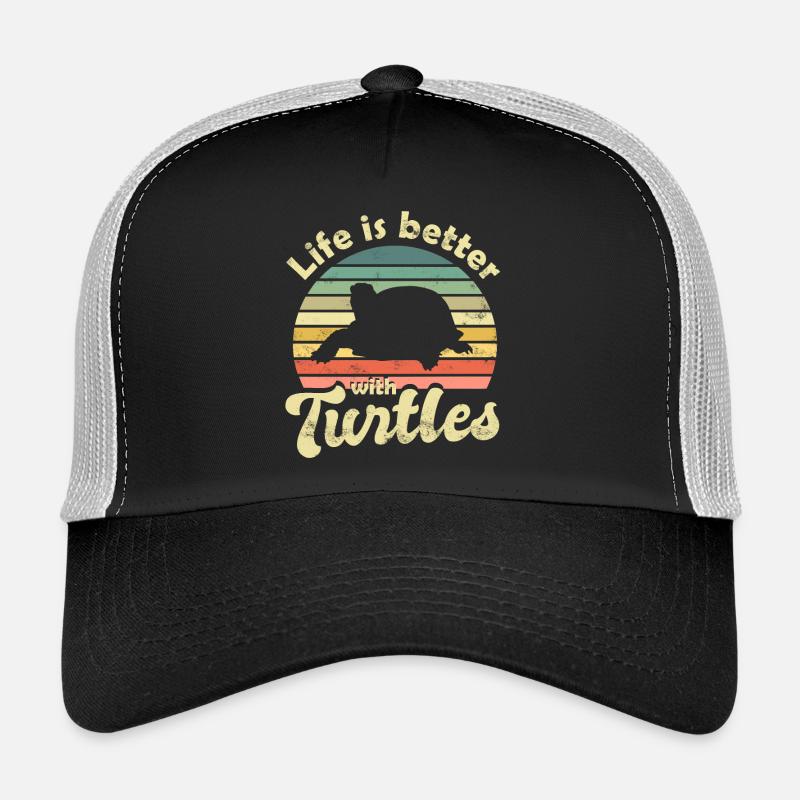 Schildkröte Schildkröten - Trucker Cap - Schwarz/Steingrau