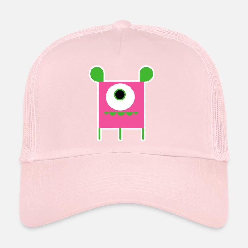 Pink Cyclops Monster | Funny Square Alien Trucker Cap