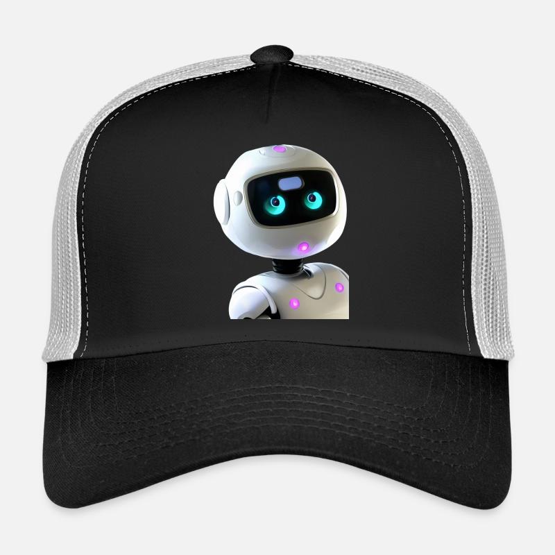 Futuristischer humanoider Roboter - Trucker Cap - Schwarz/Steingrau