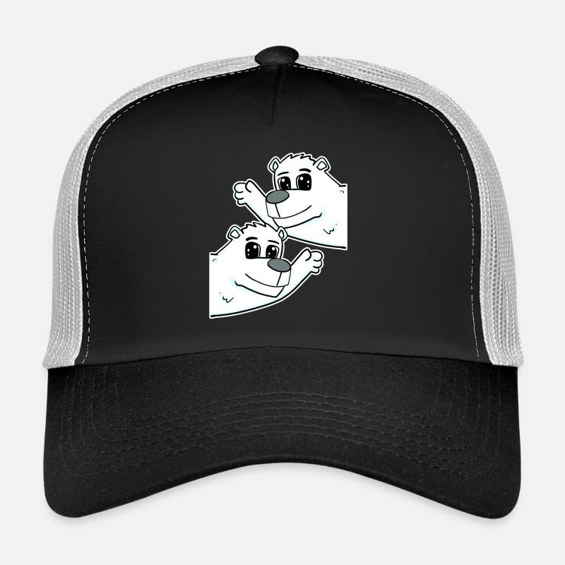 Eisbär Eisbären Bär - Trucker Cap - Schwarz/Steingrau