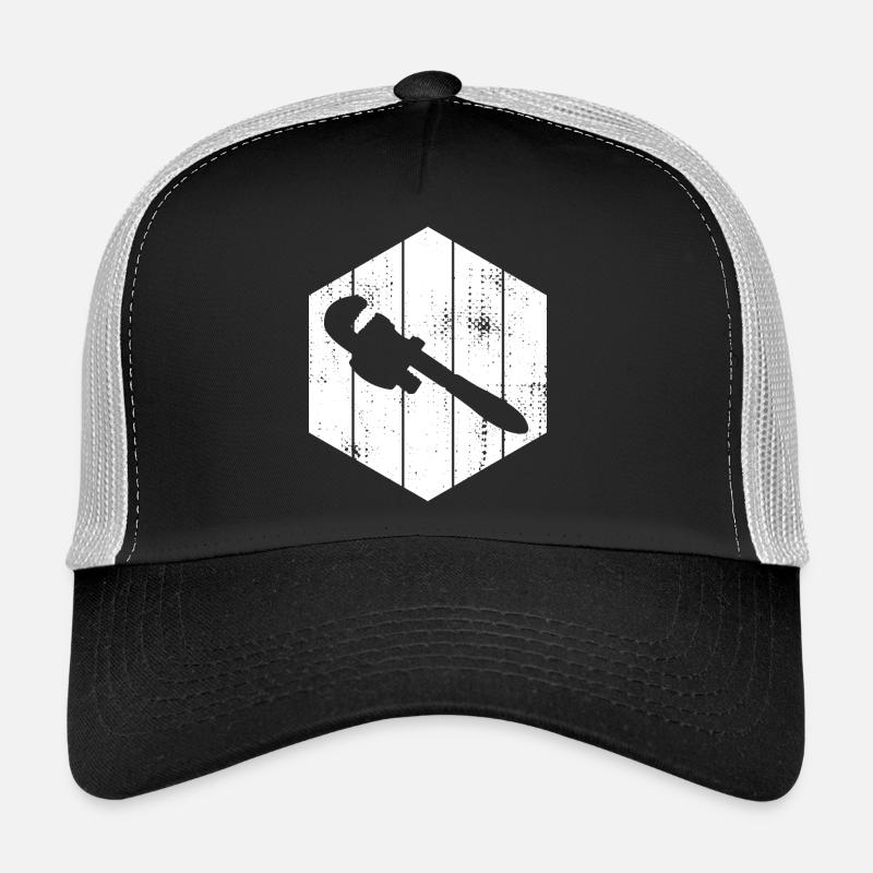 Croquis de clé à pipe - Casquette trucker  - noir/gris pierre