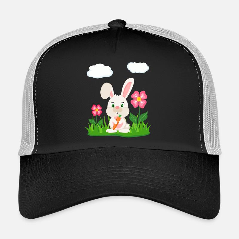 Lapin mignon avec lapin de carotte lapin lapin lapin de Pâques Casquette trucker 