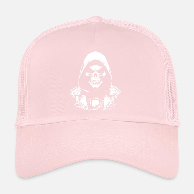 Crâne Rock and Roll | Skeleton Design Rocker Casquette trucker 