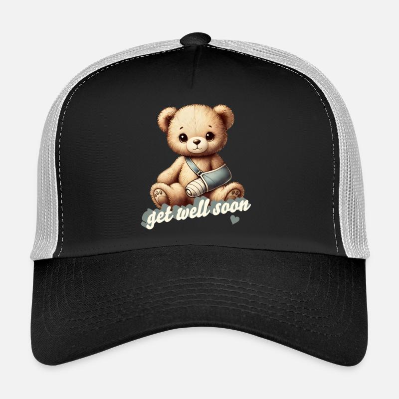 Teddy bringt Trost - Kuscheltier mit Gipsarm Trucker Cap