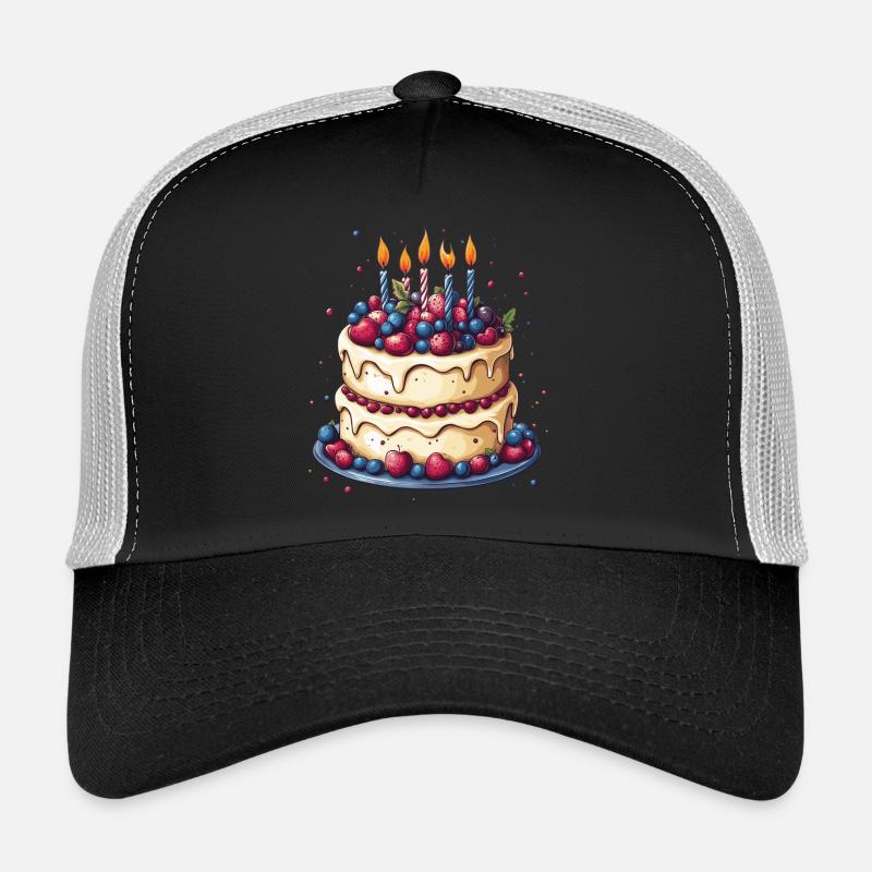 Geburtstagstorte - Trucker Cap - Schwarz/Steingrau