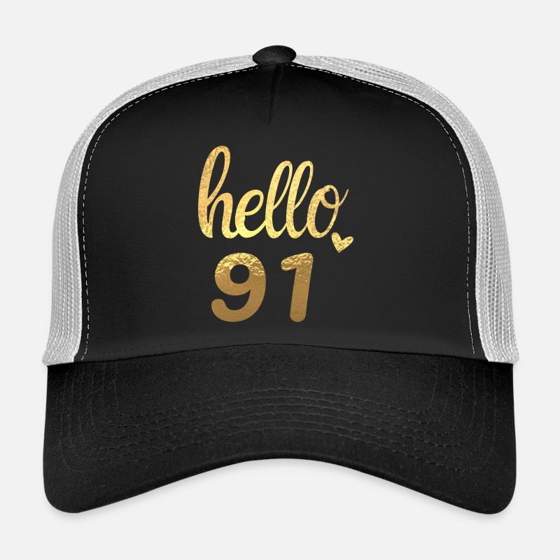 Hello 91 doré Casquette trucker 