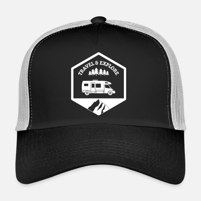 Profilé travel and explore blanc Casquette trucker 