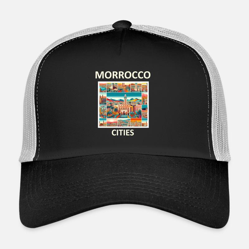 MORROCCO CITIES - Casquette trucker  - noir/gris pierre