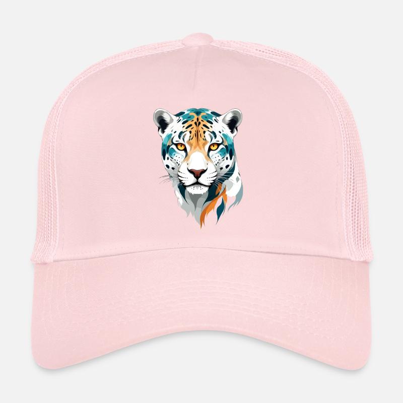 Leopard Vektor Kunst Lebendige Farben Illustration Trucker Cap