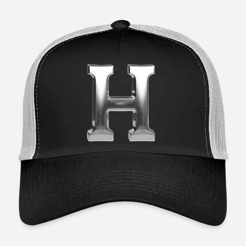Chrome ,, H " Metallic - Trucker Cap - Schwarz/Steingrau