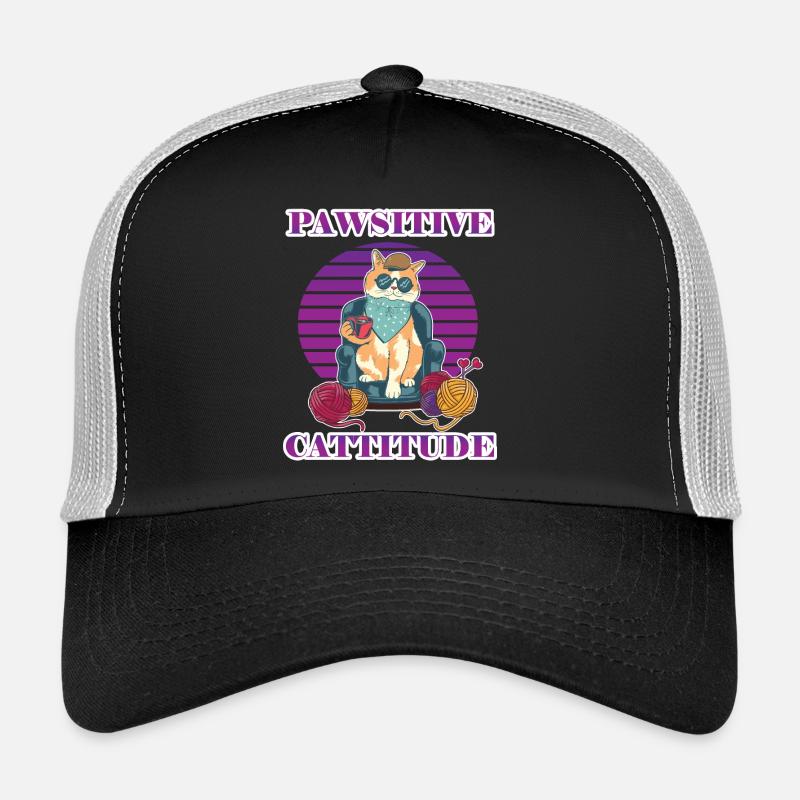 Pawsitive Cattitude - Casquette trucker  - noir/gris pierre