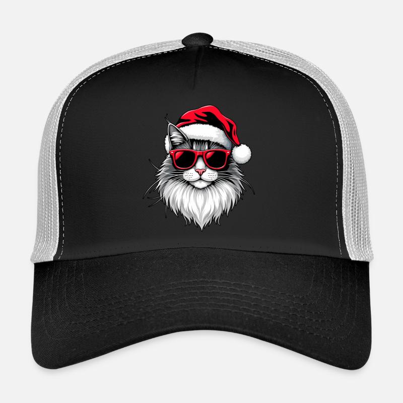 Chat Père Noël Noël Casquette trucker 