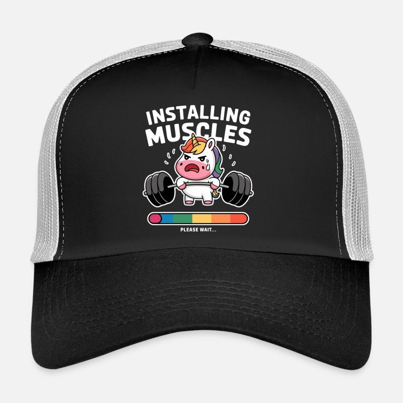 Einhorn hebt Gewichte Laden Trucker Cap