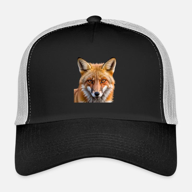 Fuchs Tierbild - Trucker Cap - Schwarz/Steingrau