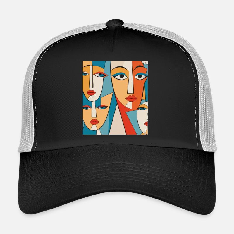 Visages abstraits Casquette trucker 