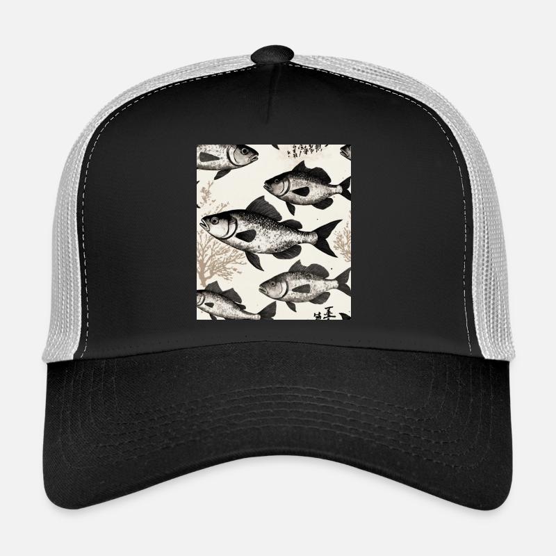 Dessin de poisson à la japonaise Casquette trucker 