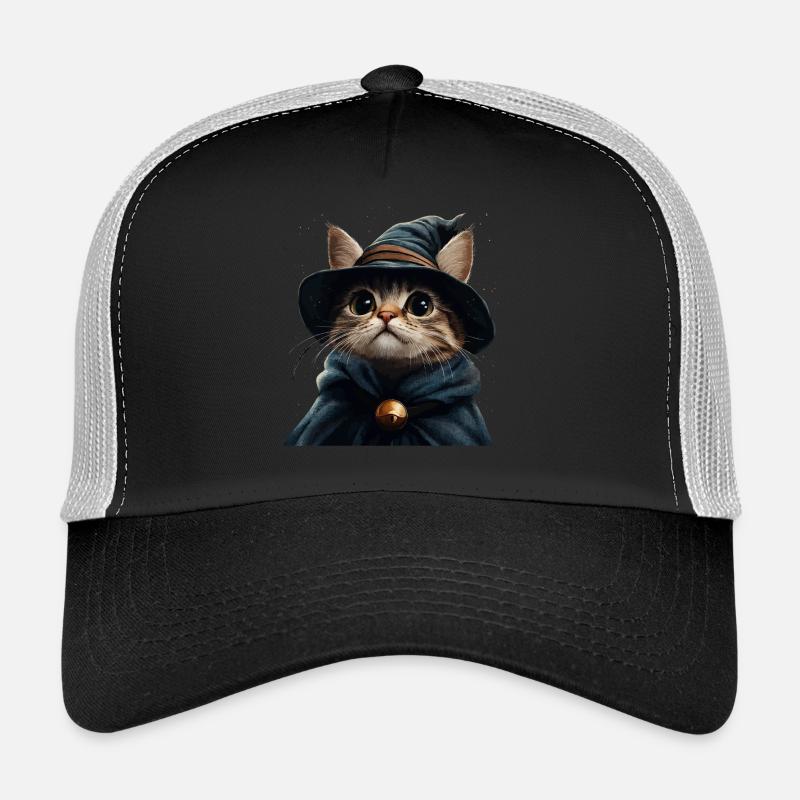 Drôle de chaton en tant que magicien Casquette trucker 