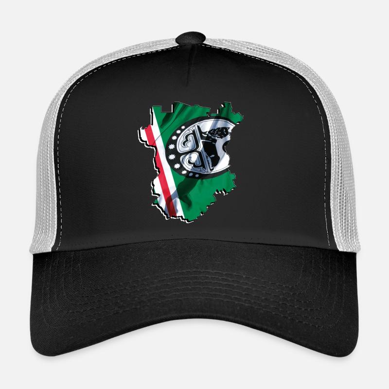 (RU) Tchétchénie : Drapeau sur sa propre carte Casquette trucker 