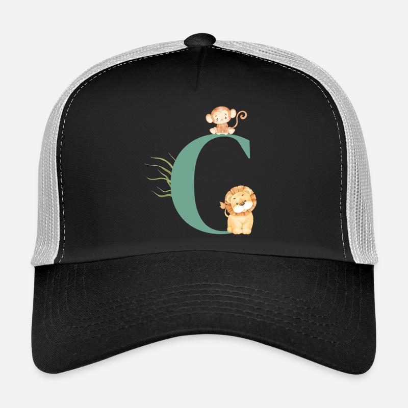 Lettre c vert animaux jungle Casquette trucker 