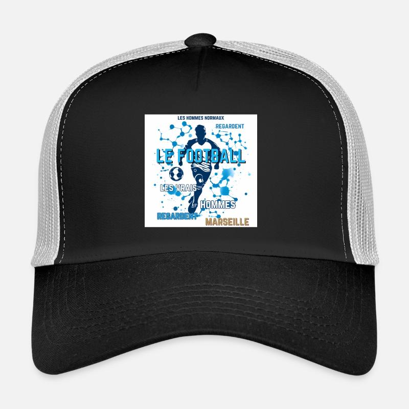 Fußball Marseille Lustige Geschenke - Trucker Cap - Schwarz/Steingrau