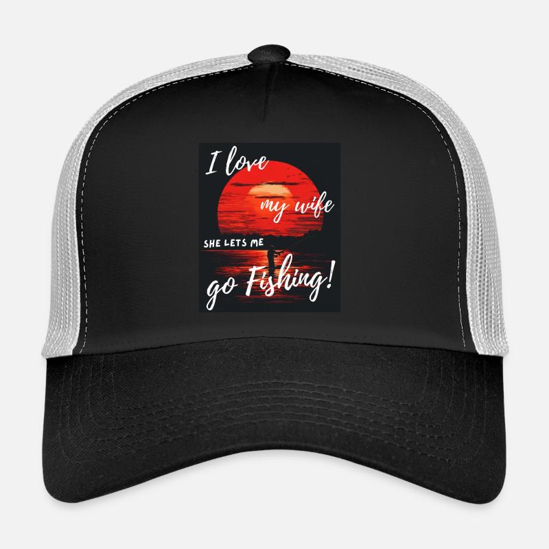 Cast, Hook, Repeat - Outdoor, Fun, Catch - Trucker Cap - black/stone grey