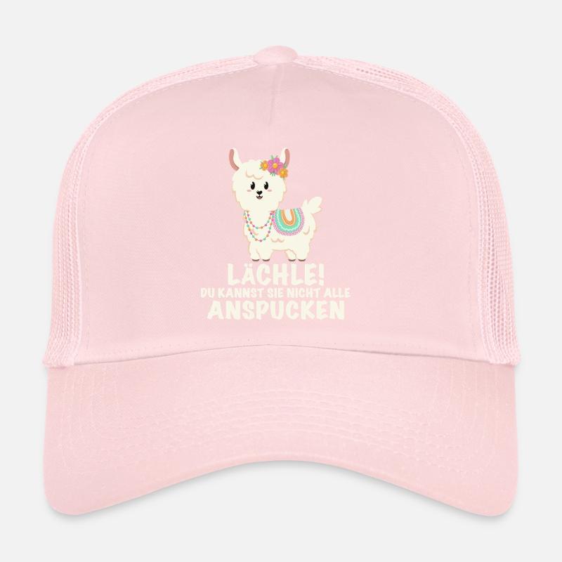 Lama lustiger Spruch Lächeln Trucker Cap
