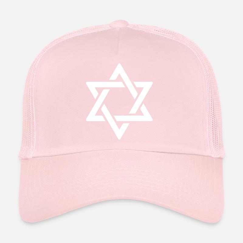 Étoile de David en blanc Casquette trucker 