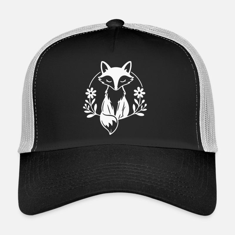 Mystischer Fuchs Blumenemblem Trucker Cap