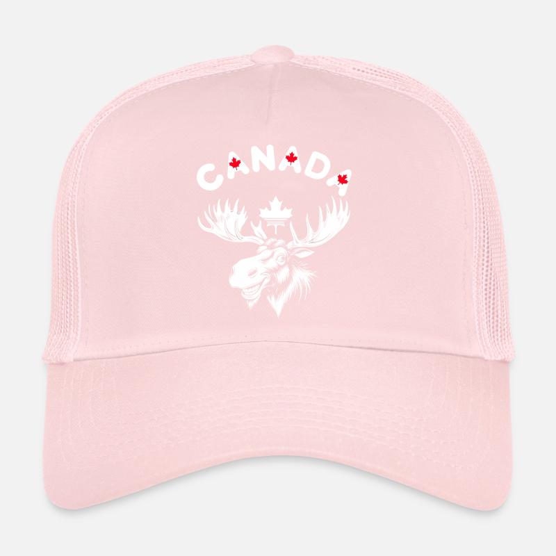 Dessin d’un orignal canadien avec des feuilles d’érable Casquette trucker 