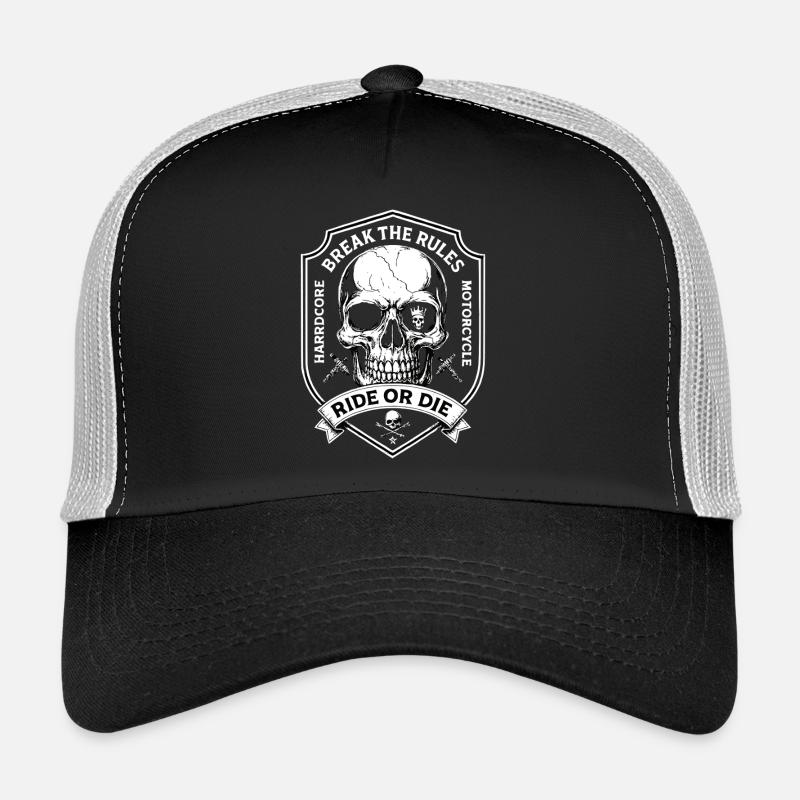 Motorradfahrer Biker Chopper Break The Rules  - Trucker Cap - Schwarz/Steingrau